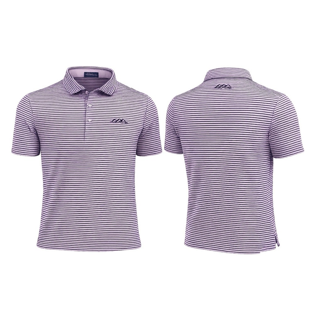 Polo Ralph Lauren Shirt Men LARGE  PINK  STRIPE S/S  Golf Polo PERFORMANCE